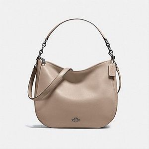 Coach Chelsea 32 In Pebble Beige Leather Hobo Bag